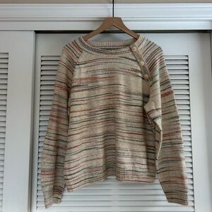 LC Lauren Conrad Multicolor Striped Sweater with Button Accents
